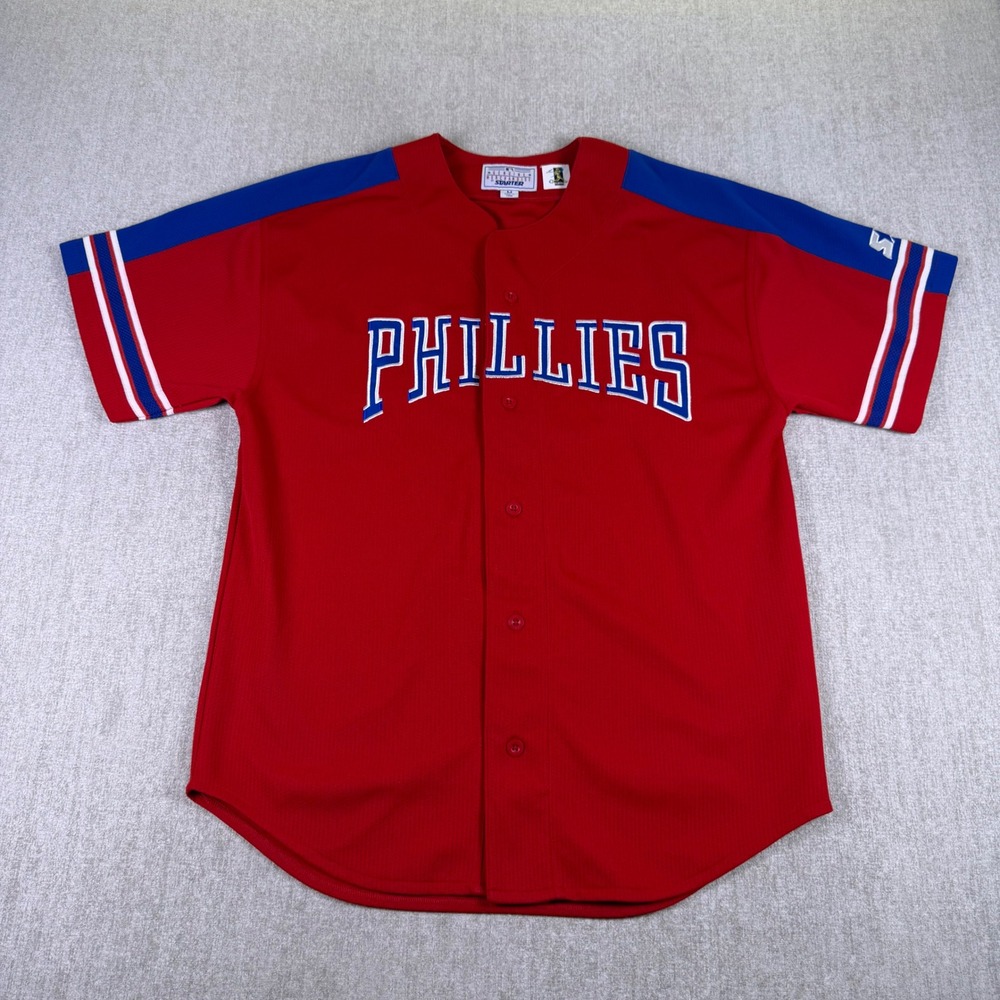 Starter Baseball Jersey Mens Medium Red Scott Rolen Phillies 17 MLB Vintage